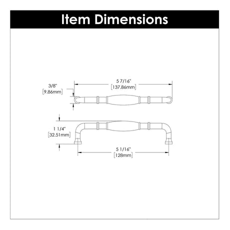 Cabinet Pull 5 - 1/16 Inch (128mm) Center to Center - Williamsburg Collection - BUILDMYPLACE