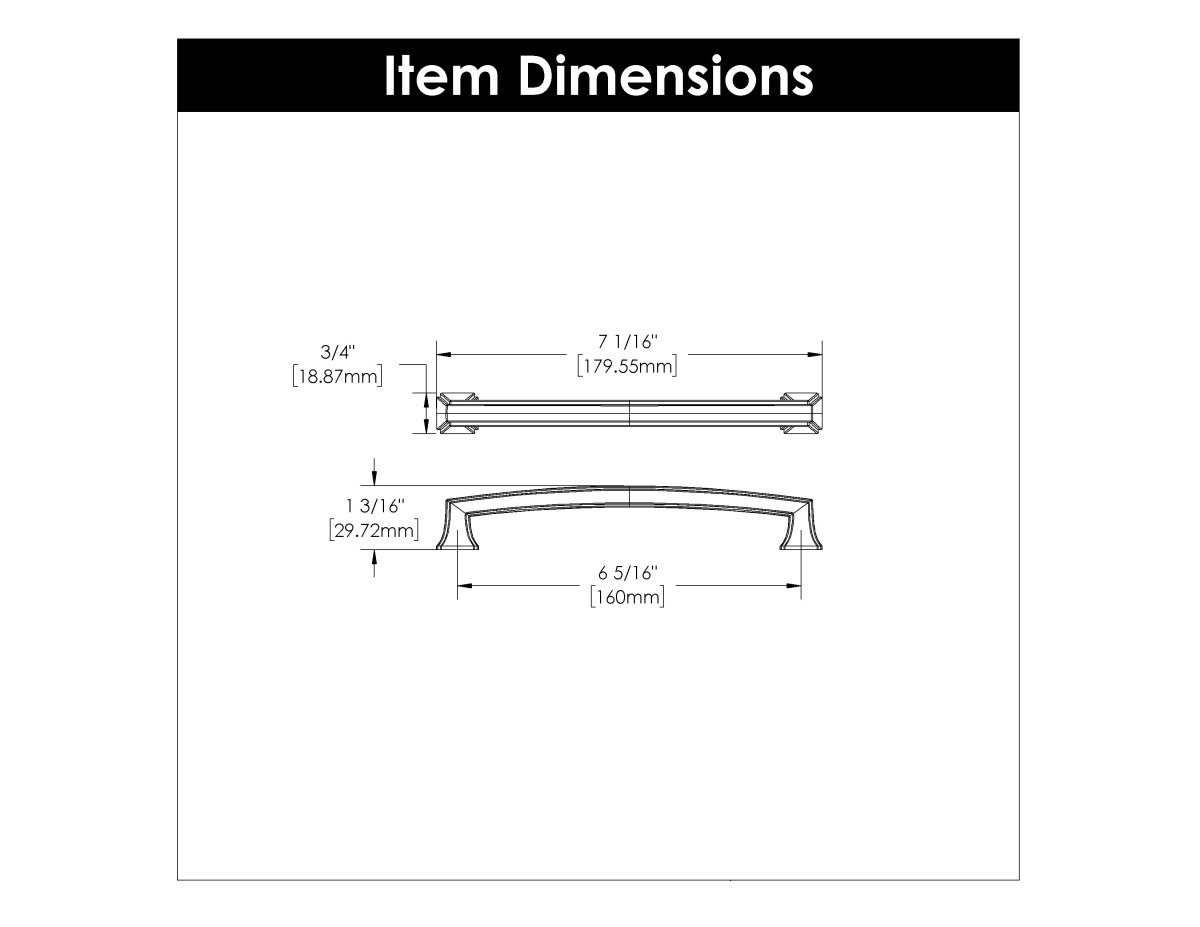 Cabinet Pull 6 - 5/16 Inch (160mm) Center to Center - Bridges Collection - BUILDMYPLACE