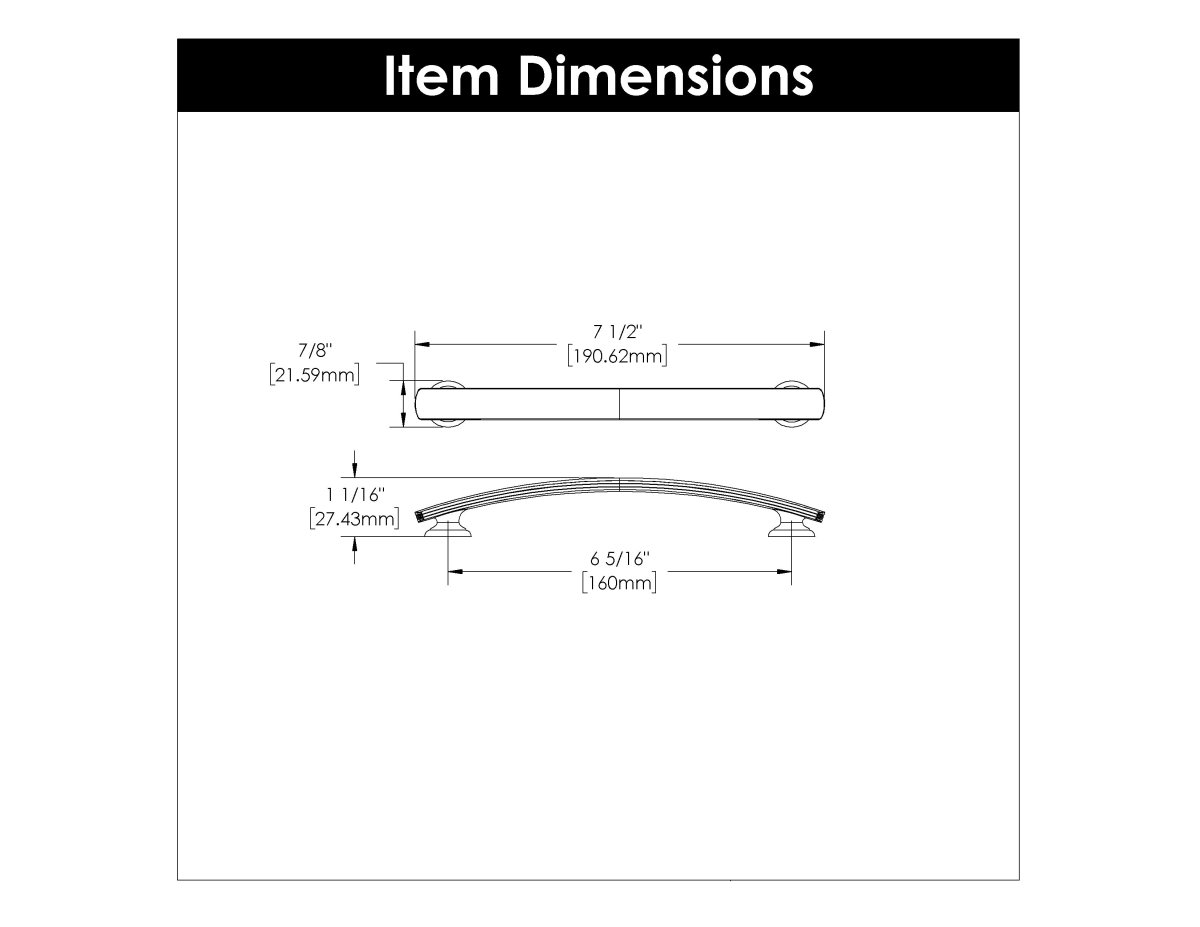 Cabinet Pull - 6 - 5/16 Inch (160mm) Center to Center - Hickory Hardware - BUILDMYPLACE