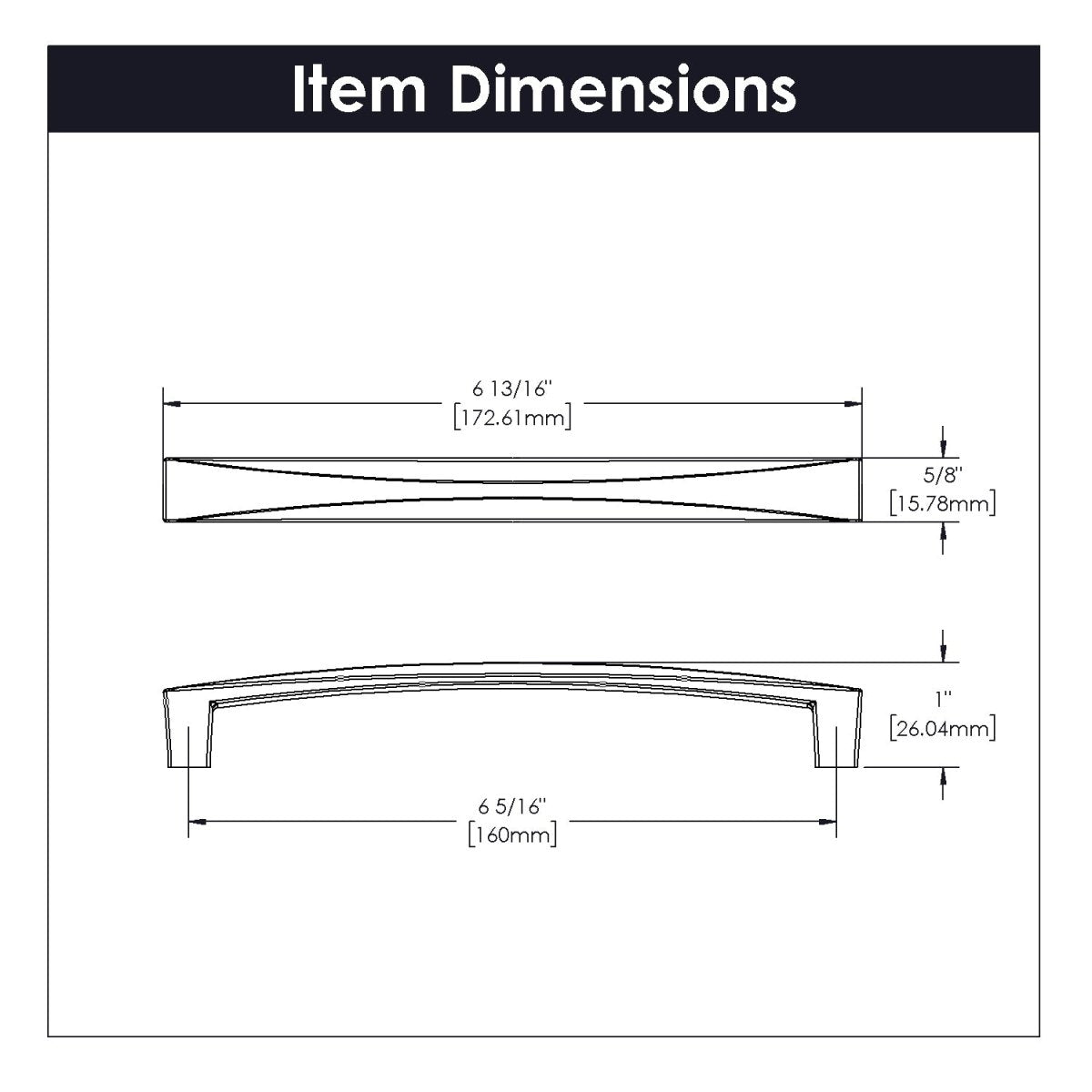 Cabinet Pull 6 - 5/16 Inch (160mm) Center to Center - Hickory Hardware - BUILDMYPLACE