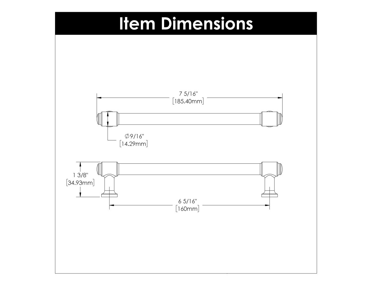 Cabinet Pull 6 - 5/16 Inch (160mm) Center to Center - Hickory Hardware - BUILDMYPLACE