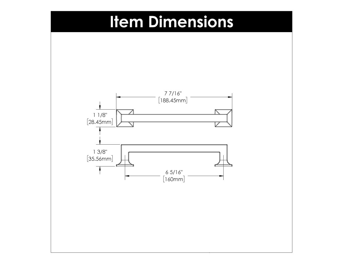 Cabinet Pull 6 - 5/16 Inch (160mm) Center to Center - Studio Collection - BUILDMYPLACE