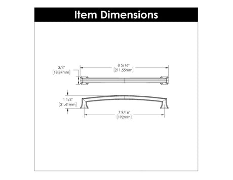 Cabinet Pull 7 - 9/16 Inch (192mm) Center to Center - Bridges Collection - BUILDMYPLACE