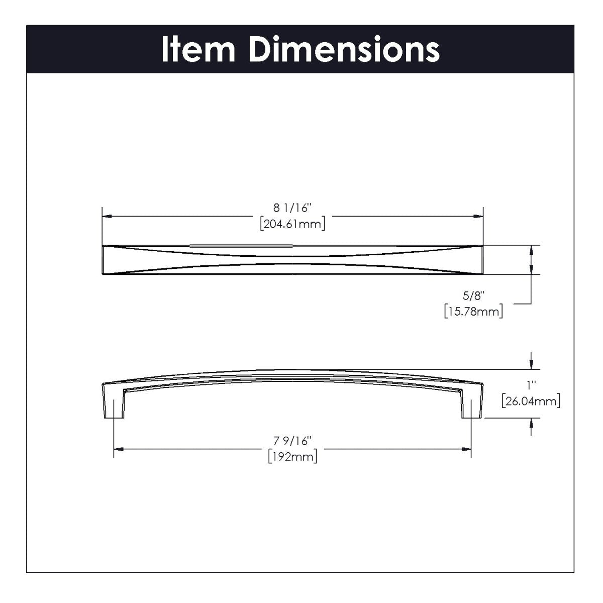 Cabinet Pull 7 - 9/16 Inch (192mm) Center to Center - Hickory Hardware - BUILDMYPLACE