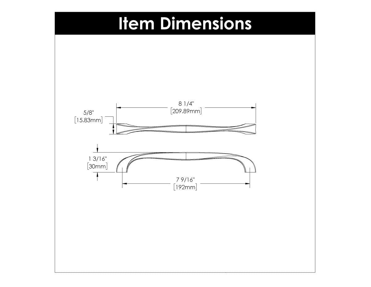 Cabinet Pull 7 - 9/16 Inch (192mm) Center to Center - Hickory Hardware - BUILDMYPLACE