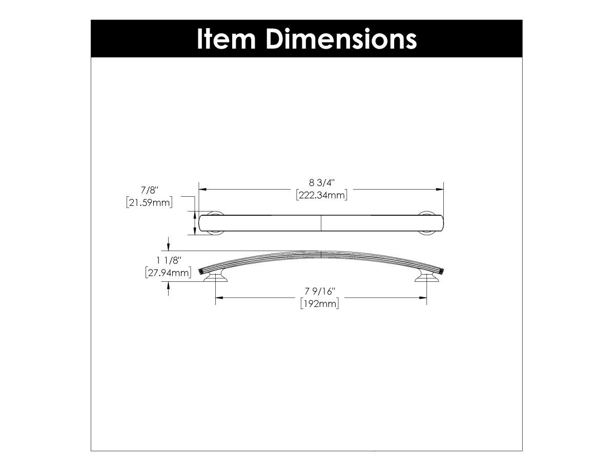 Cabinet Pull - 7 - 9/16 Inch (192mm) Center to Center - Hickory Hardware - BUILDMYPLACE