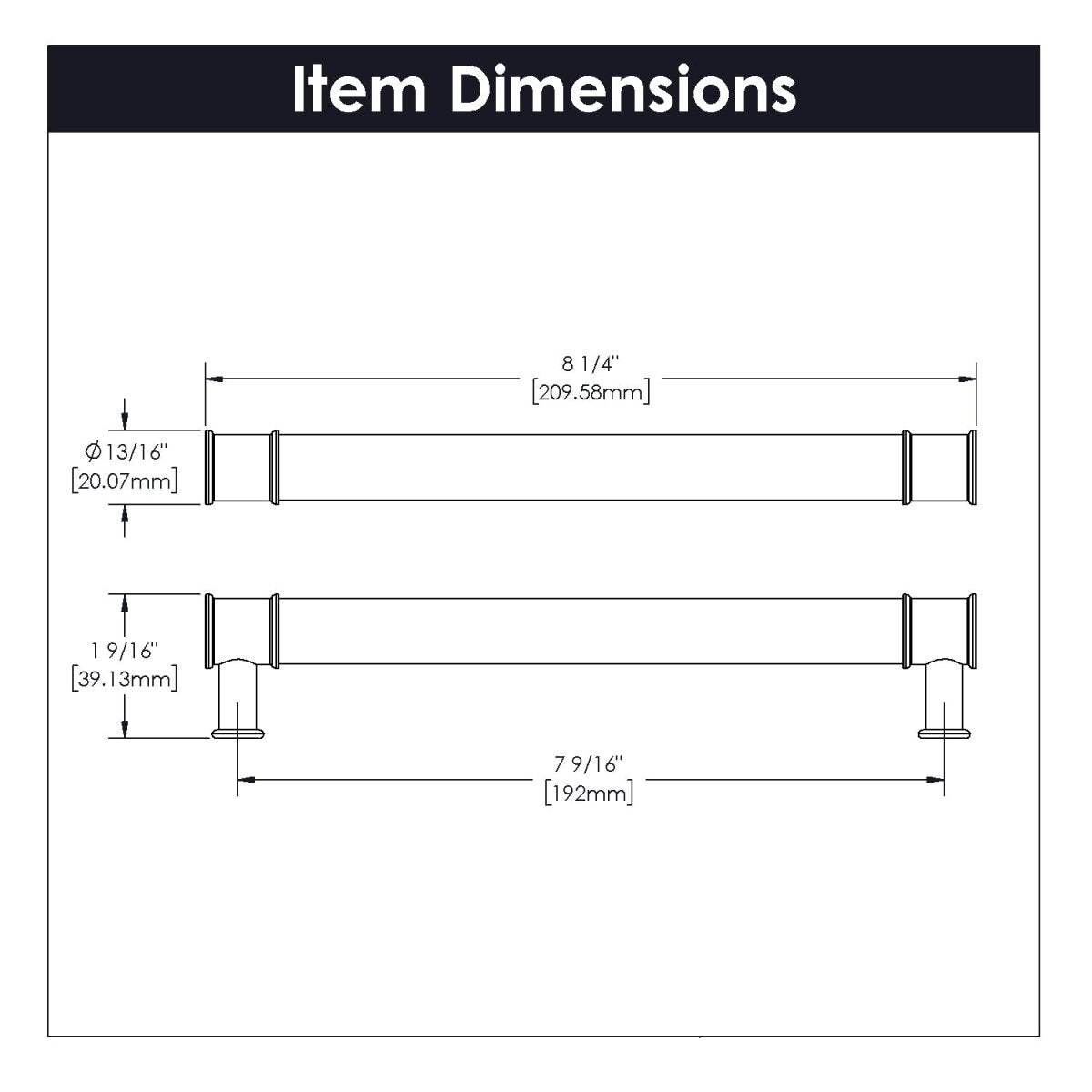 Cabinet Pull 7 - 9/16 Inch (192mm) Center to Center - Midway Collection - BUILDMYPLACE