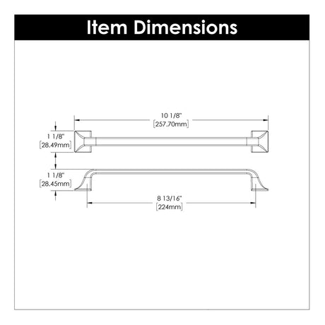 Cabinet Pull 8 - 13/16 Inch (224mm) Center to Center - Hickory Hardware - BUILDMYPLACE