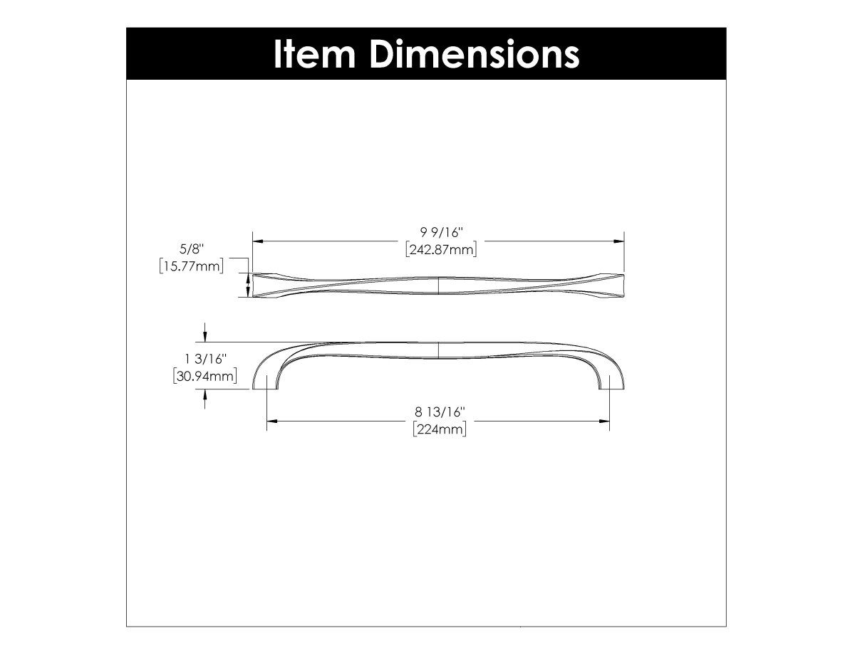 Cabinet Pull 8 - 13/16 Inch (224mm) Center to Center - Hickory Hardware - BUILDMYPLACE