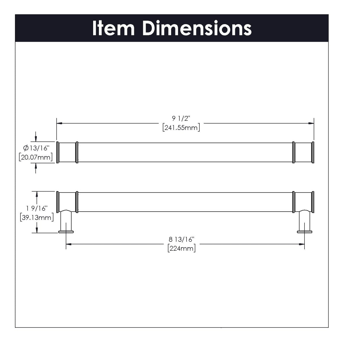 Cabinet Pull 8 - 13/16 Inch (224mm) Center to Center - Midway Collection - BUILDMYPLACE