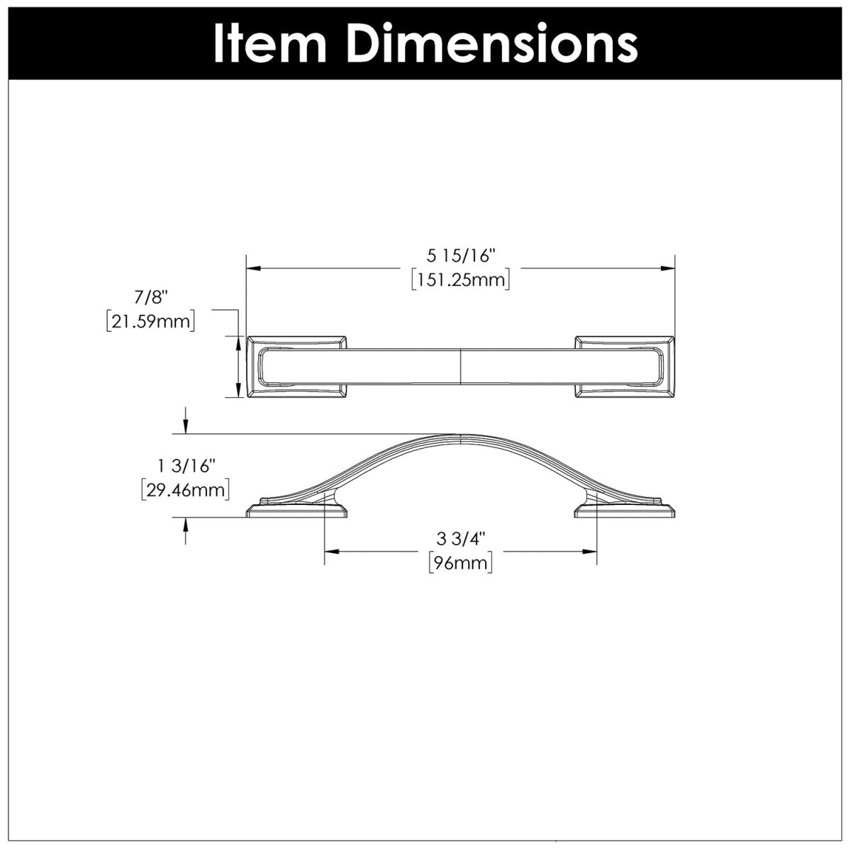 Cabinet Pulls 3 - 3/4 Inch (96mm) Center to Center - Hickory Hardware - BUILDMYPLACE