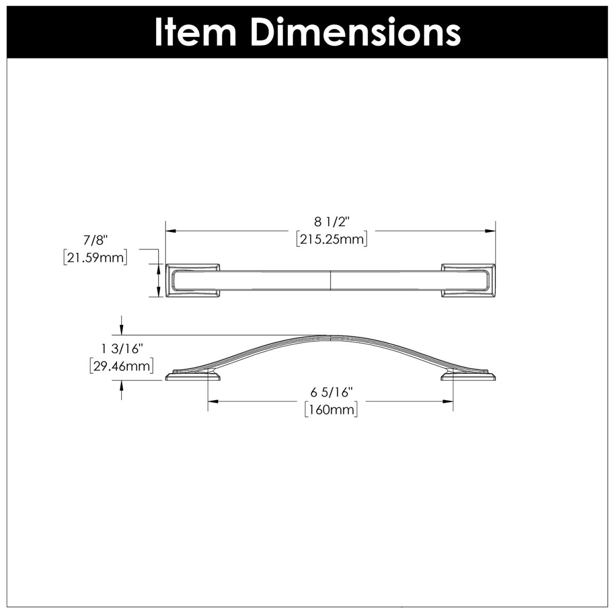 Cabinet Pulls 6 - 5/16 Inch (160mm) Center to Center - Hickory Hardware - BUILDMYPLACE