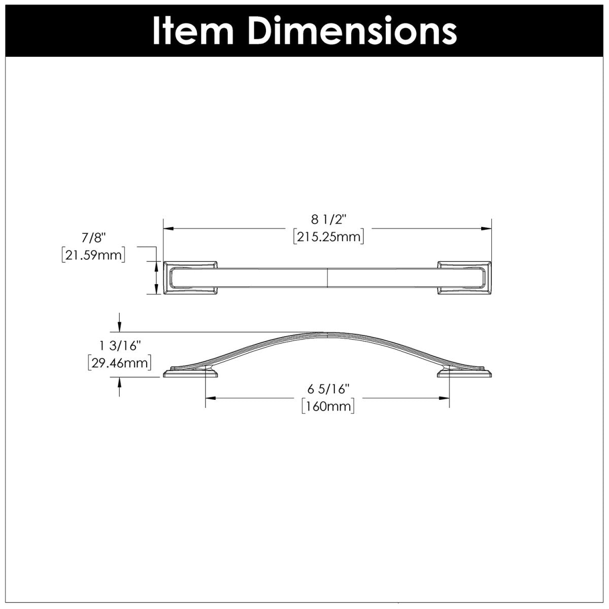 Cabinet Pulls 6 - 5/16 Inch (160mm) Center to Center - Hickory Hardware - BUILDMYPLACE