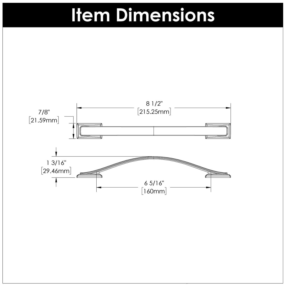 Cabinet Pulls 6 - 5/16 Inch (160mm) Center to Center - Hickory Hardware - BUILDMYPLACE