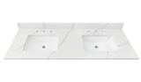 Calacatta Quartz White Bathroom Vanity Sink Top - BUILDMYPLACE