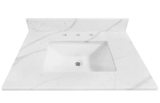 Calacatta Quartz White Bathroom Vanity Sink Top - BUILDMYPLACE