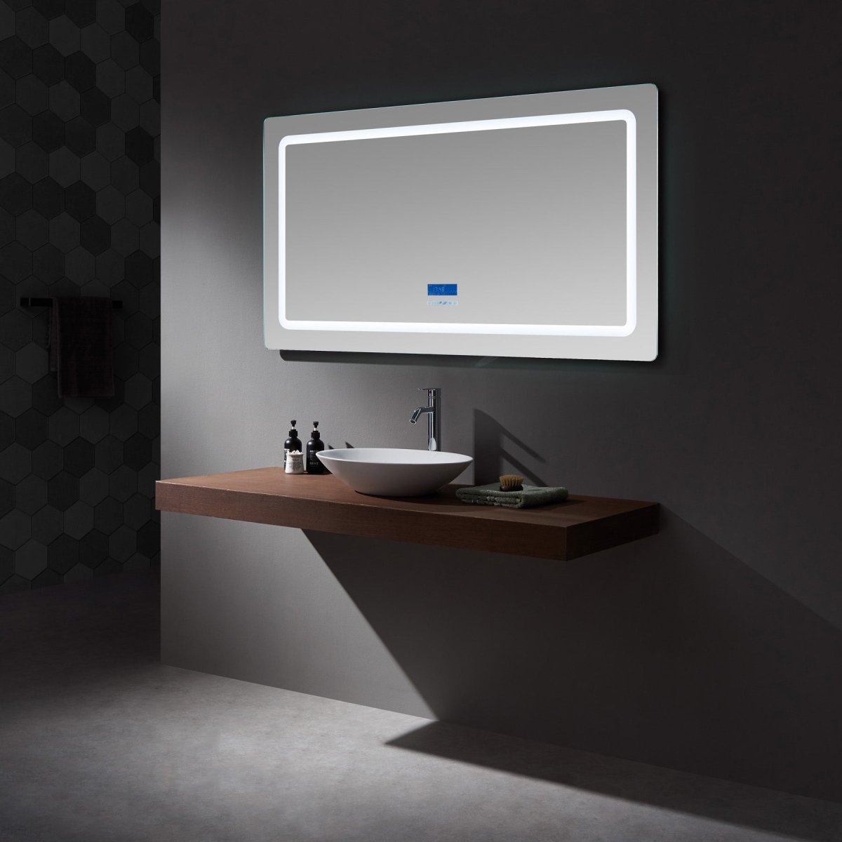 Caldona 60" Wide x 32" Tall LED Mirror w/ Defogger - BUILDMYPLACE