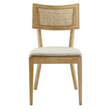 Caledonia Fabric Upholstered Wood Dining Chair Set of 2 - BUILDMYPLACE