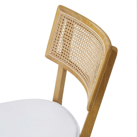 Caledonia Fabric Upholstered Wood Dining Chair Set of 2 - BUILDMYPLACE
