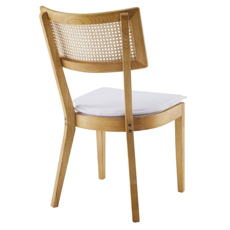 Caledonia Fabric Upholstered Wood Dining Chair Set of 2 - BUILDMYPLACE