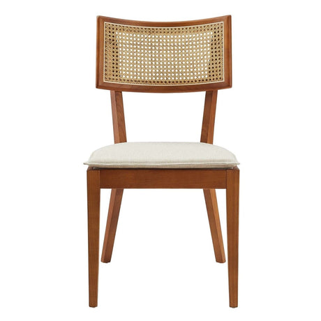 Caledonia Fabric Upholstered Wood Dining Chair Set of 2 - BUILDMYPLACE