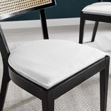 Caledonia Fabric Upholstered Wood Dining Chair Set of 2 - BUILDMYPLACE