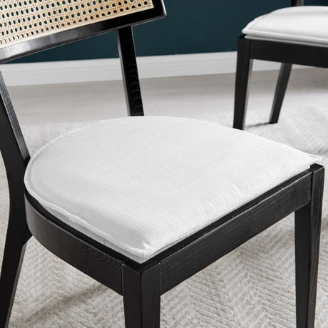 Caledonia Fabric Upholstered Wood Dining Chair Set of 2 - BUILDMYPLACE