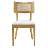 Caledonia Fabric Upholstered Wood Dining Chair Set of 2 - BUILDMYPLACE