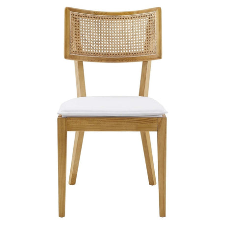 Caledonia Fabric Upholstered Wood Dining Chair Set of 2 - BUILDMYPLACE