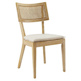 Caledonia Fabric Upholstered Wood Dining Chair Set of 2 - BUILDMYPLACE