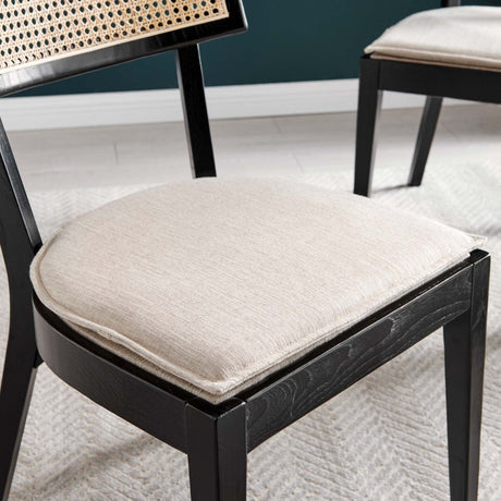 Caledonia Fabric Upholstered Wood Dining Chair Set of 2 - BUILDMYPLACE