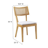 Caledonia Fabric Upholstered Wood Dining Chair Set of 2 - BUILDMYPLACE