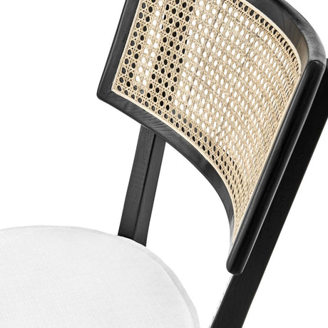 Caledonia Fabric Upholstered Wood Dining Chair Set of 2 - BUILDMYPLACE