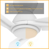 CALEN 48 inch 3 - Blade Flush Mount Smart Ceiling Fan with LED Light & Remote - LEDMyPlace
