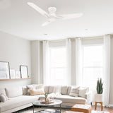 CALEN 48 inch 3 - Blade Flush Mount Smart Ceiling Fan with LED Light & Remote - LEDMyPlace