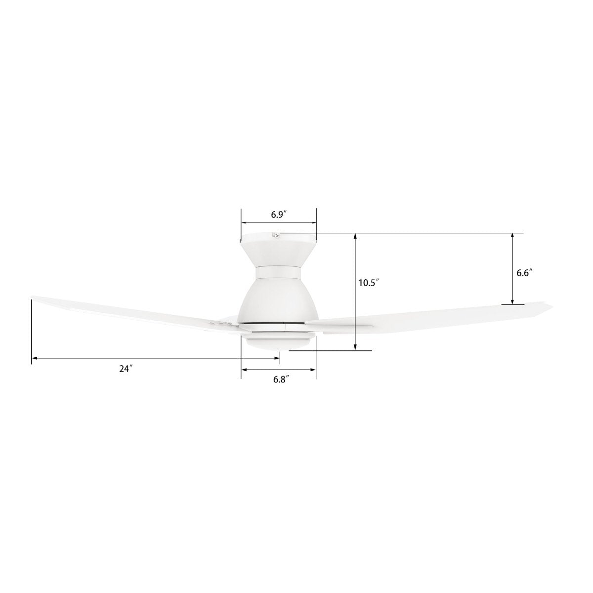 CALEN 48 inch 3 - Blade Flush Mount Smart Ceiling Fan with LED Light & Remote - LEDMyPlace