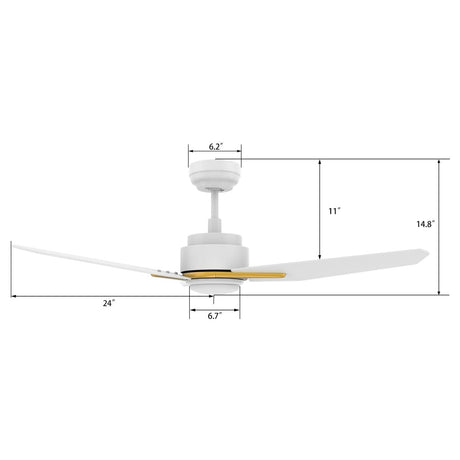 CALEN 48 inch 3 - Blade Smart Ceiling Fan with LED Light & Remote - LEDMyPlace