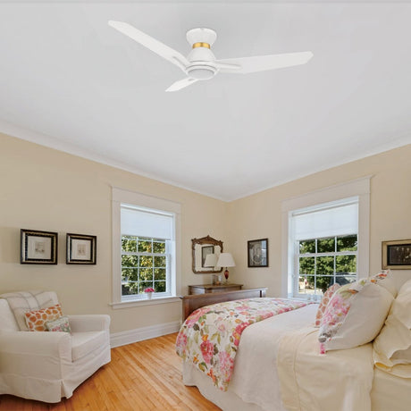 CALEN 52 inch 3 - Blade Flush Mount Smart Ceiling Fan with LED Light & Remote - LEDMyPlace