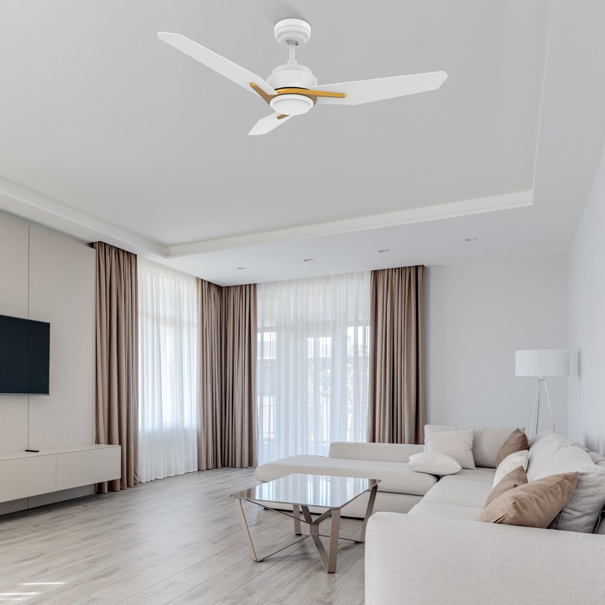 CALEN 56 inch 3 - Blade Smart Ceiling Fan with LED Light & Remote - LEDMyPlace
