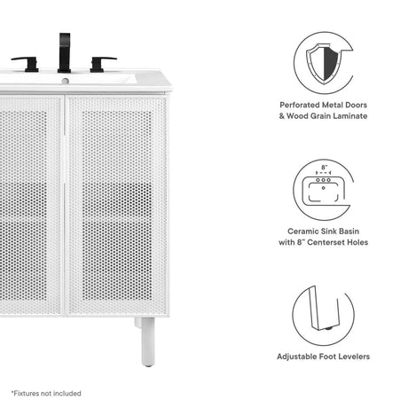 Calla 24" Perforated Metal Bathroom Vanity - BUILDMYPLACE