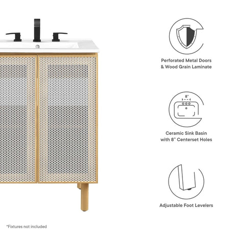 Calla 24" Perforated Metal Bathroom Vanity - BUILDMYPLACE