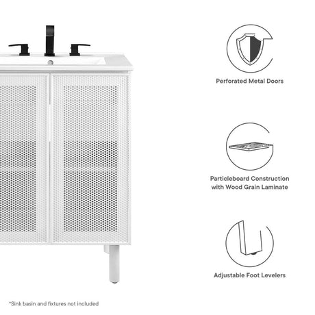 Calla 24" Perforated Metal Bathroom Vanity Cabinet (Sink Basin Not Included) - BUILDMYPLACE