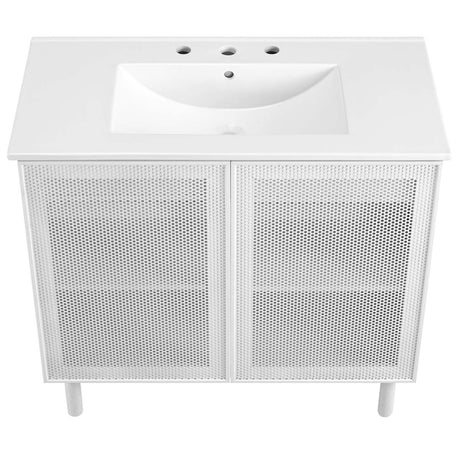 Calla 36" Perforated Metal Bathroom Vanity - BUILDMYPLACE