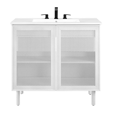 Calla 36" Perforated Metal Bathroom Vanity - BUILDMYPLACE