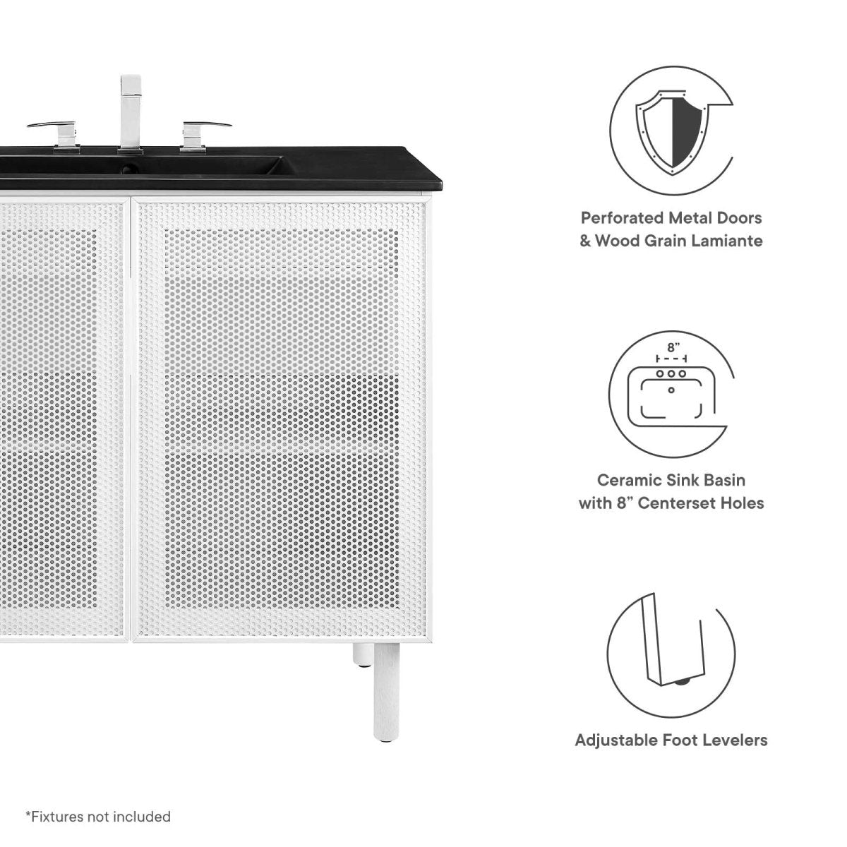 Calla 36" Perforated Metal Bathroom Vanity - BUILDMYPLACE