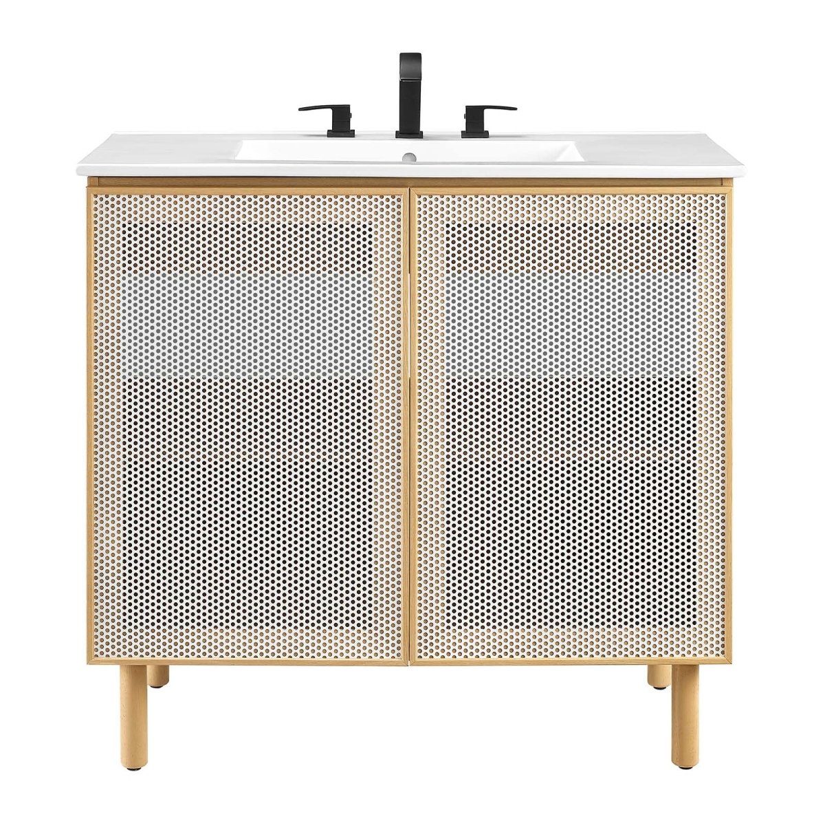 Calla 36" Perforated Metal Bathroom Vanity - BUILDMYPLACE