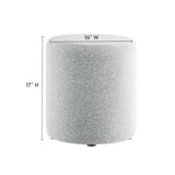 Callum 16" Round Woven Heathered Fabric Upholstered Ottoman - BUILDMYPLACE