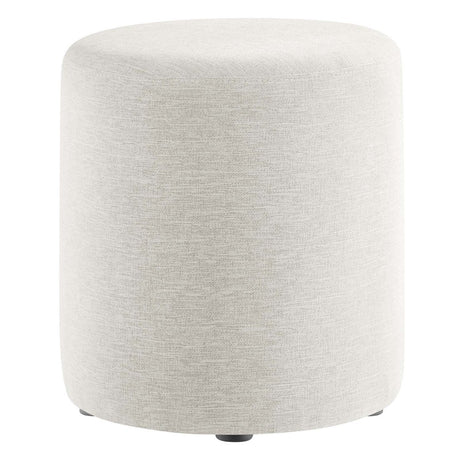 Callum 16" Round Woven Heathered Fabric Upholstered Ottoman - BUILDMYPLACE