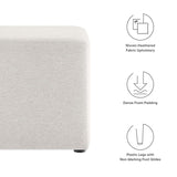 Callum 17" Square Woven Heathered Fabric Upholstered Ottoman - BUILDMYPLACE
