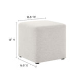 Callum 17" Square Woven Heathered Fabric Upholstered Ottoman - BUILDMYPLACE